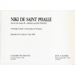 Saint Phalle, Galerie de France et la JMG Galerie, du 12 mai au 17 juin 1989