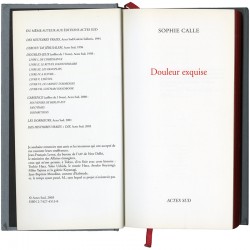 page de titre, Sophie Calle, Douleur exquise, 2003