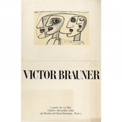 Carton d'invitation à l'exposition de Victor Brauner à la galerie Alexandre Iolas, à Paris, sd