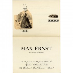 carton d'invitation pour "Le néant et son double" de Max Ernst, galerie Alexandre Iolas, à Paris, 1968