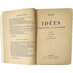 ALAIN, IDÉES, Introduction à la philosophie de Platon, Descartes, Hegel, Comte