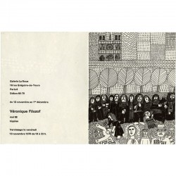carton d'invitation au vernissage de l'exposition "Mai 68 - Hippies"de Véronique Filozof, 1970