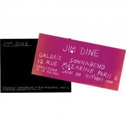 lot de 2 cartons d'invitation de Jim Dine, à la galerie Sonnabend, 1969 et 1972
