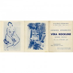 carton d'invitation pour le vernissage de l'exposition de Véra Rockline à la galerie Barreiro, à Paris, le 3 novembre 1936