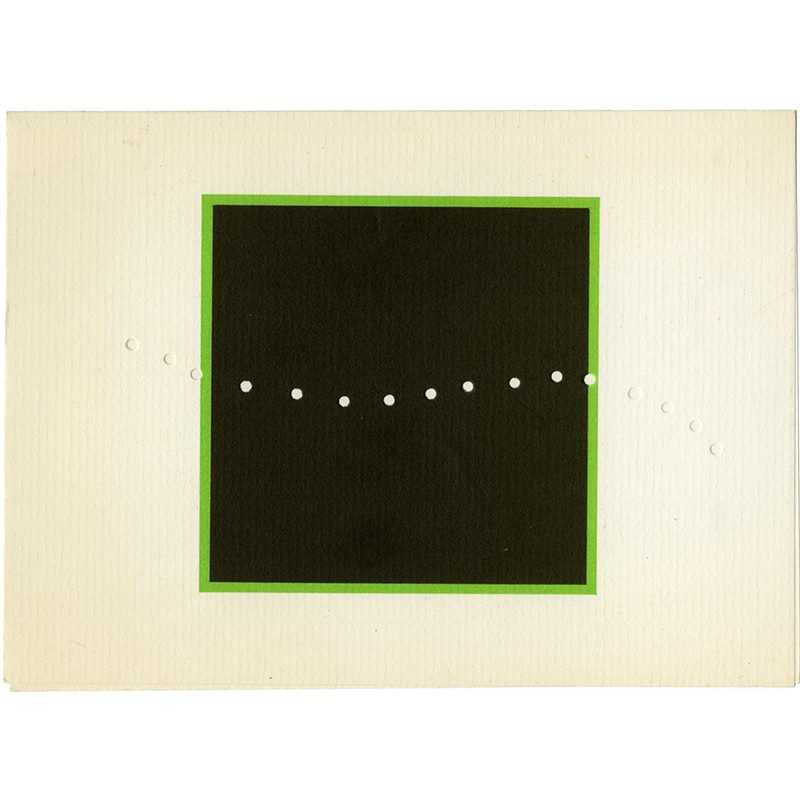 carton d'invitation pour l'exposition de Lucio Fontana à la galerie Alexandre Iolas, à Paris, du 22 mars au 23 avril 1966