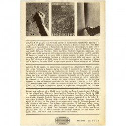 flyer de la Galleria Apollinaire, pour le livre "Manifiesto blanco 1946", de Lucio Fontana, à Milan, en 1966
