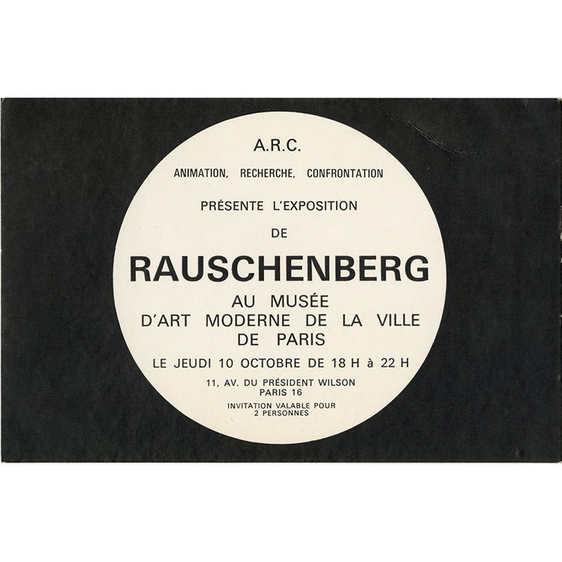 Robert Rauschenberg, Musée d'art moderne de la Ville de Paris, 1968 Robert Rauschenberg, Musée d'art moderne de la Ville de Paris, 1968