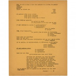 tract d'Henri Chopin "Non, il n'y a rien à dire des paroles du général de Gaule" du 9 juin 1968