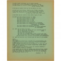 tract d'Henri Chopin "On sait depuis longtemps que le monde bascule" du 9 juin 1968