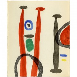 leporello en lithographie de Joan Miró, présentation des albums "Femmes" et "Haï-Ku", galerie Maeght, 1967