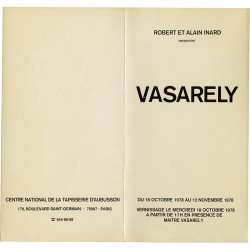exposition "Vasarelly" au Centre national de la tapisserie d'Aubusson, à Paris, du 18 octobre au 12 novembre 1978 exposition "Vasarelly" au Centre national de la tapisserie d'Aubusson, à Paris, du 18 octobre au 12 novembre 1978