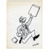 Wolinski, dessin original au feutre, s.d.