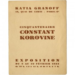Constant Korovine, galerie Katia Granoff, texte de  O. de Klemm, 1932
