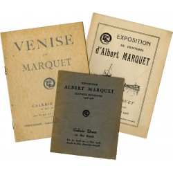 lot de 3 catalogues d'Albert Marquet, à la galerie Druet, 1913-1936