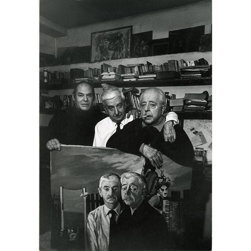 portrait des deux frères Prévert par Georges Tourdjman, 1975