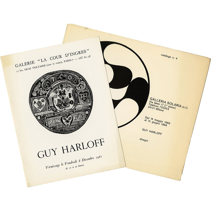 Guy Harloff, lot de 2 invitations, 1961-1968