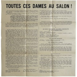 tract "Toutes ces dames au salon"signépar l'Internationale lettriste et la revue belge "Les Lèvres nues", juin 1956