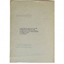 "Ulisses - James Joyce'a" de Zbigniew Gostomski, galerie Foksal, Varsovie, 1970