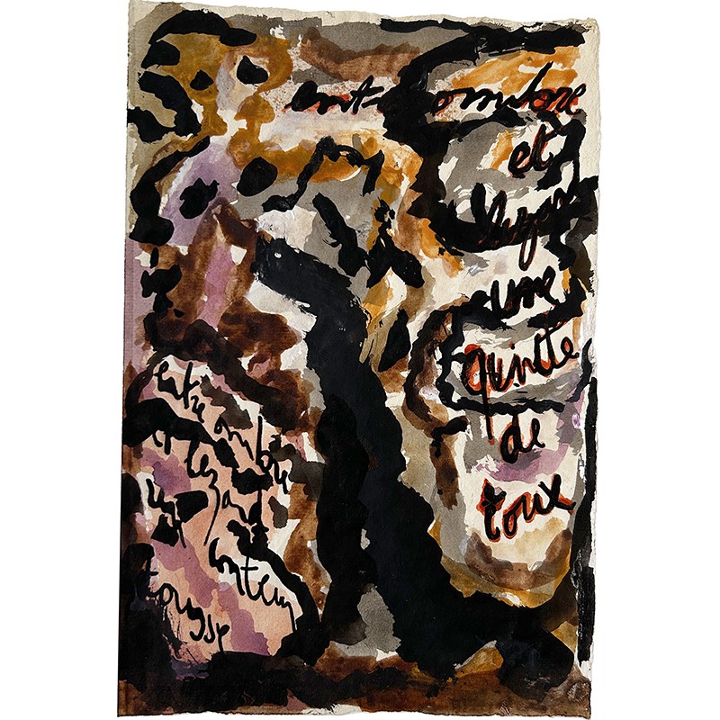 dessin original de Jean Raine pour un livre d'artiste, Urdla, 1999