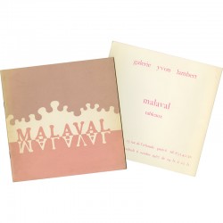 carton d'invitation et catalogue de l'exposition "Tableaux" de Robert Malaval à la galerie Yvon Lambert,  1967