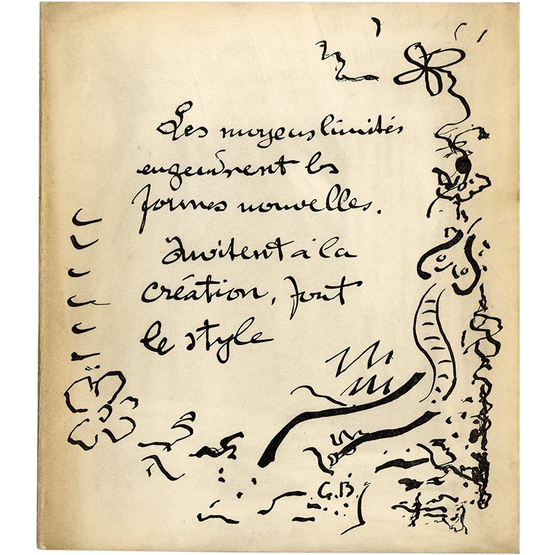 manifeste de la 9e triennale de Milan, en couverture un dessin original de Georges Braque, 1951