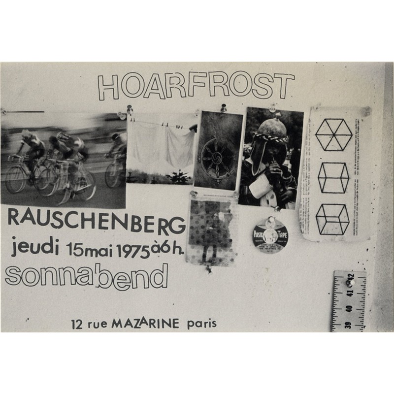 carton d'invitation au vernissage "Robert Rauschenberg : Hoarfrost", Ileana Sonnabend, 1975