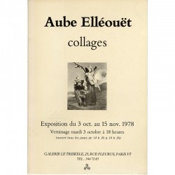 plaquette/carton d'invitation pour l'exposition d'Aube Elléouët, galerie Le Triskèle, à Paris, 1978