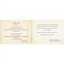 carton d'invitation Salvador Dalí, galerie M. Knoedler, 1969-1970