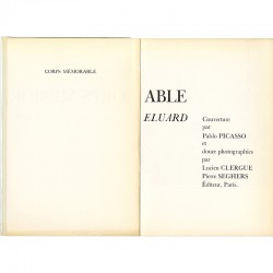Corps mémorable : jaquette Pablo Picasso, poèmes Paul Éluard photos Lucien Clergue, 1957