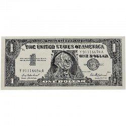 billet de 1dollar "Dollar Bill" dessiné par Robert Watts en 1962 (réimprimé en 1990)
