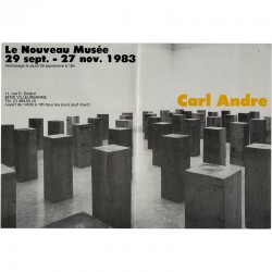 carton d'invitation de l'exposition de Carle Andre au Nouveau Musée, Villeurbanne, 1983