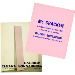 carton d'invitation et mini catalogue de l'exposition de John Mc Cracken à la Galerie Ileana Sonnabend, 1969
