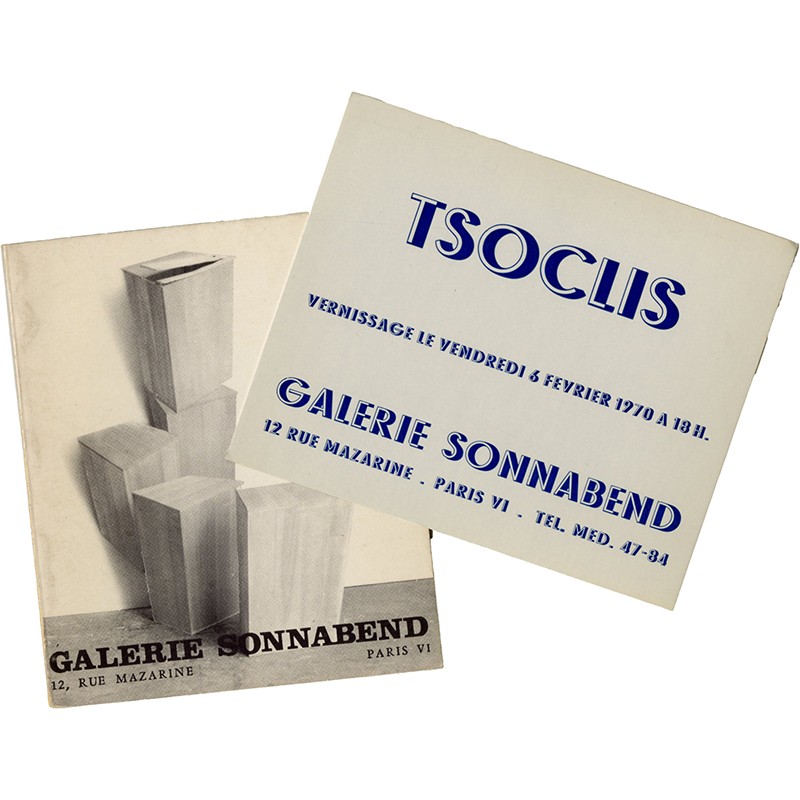 invitation et mini catalogue de l'exposition de Costas Tsoclis à la Galerie Ileana Sonnabend, à Paris, février 1970
