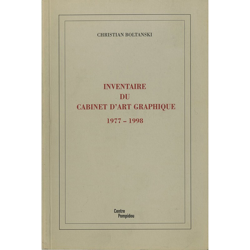 Couverture du livre de Christian Boltanski "Inventaire du cabinet d'art graphique 1977-1998"