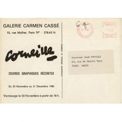 vernissage de l'exposition de Corneille "Œuvres graphiques récentes" à la galerie Carmen Cassé, 1980