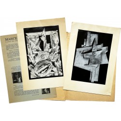 8 reproductions NB contrecollées (avec légendes au verso) de Marcel Janco