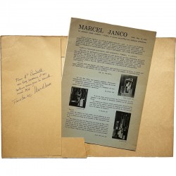 dédicace de Marcel Janco au critique d'art Georges Boudaille (vœux de l'années 1968)