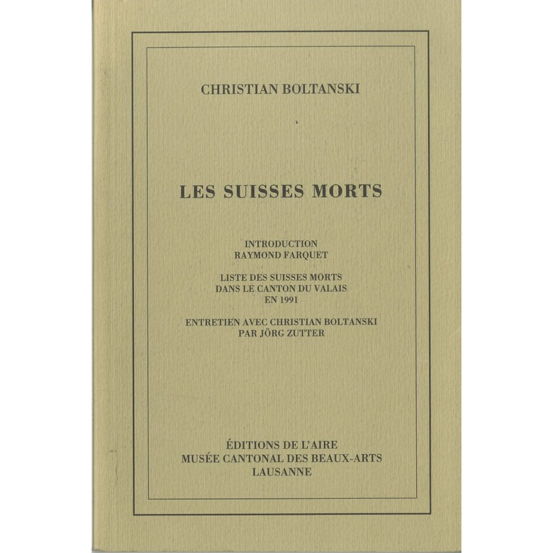 Couverture du livre de Christian Boltanski "Les Suisses morts"