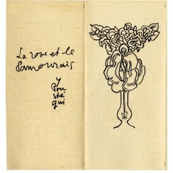 carte de vœux en forme de leporello de Jean Ipousteguy pour l'année 1964