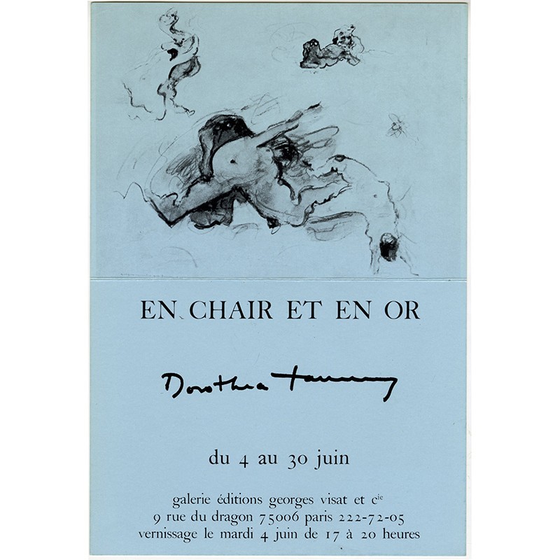 exposition de Dorothea Tanning "En chair et en or", à la galerie Georges Visat et Cie, à Paris, le 4 juin 1973