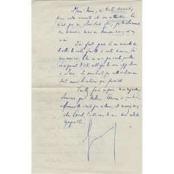 lettre de Gaston Monnerville, président du Conseil de la République, à Gérard Gaussen,  1952