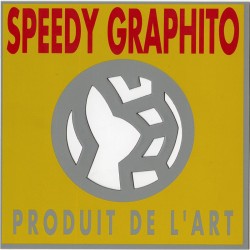 carton d'invitation pour l'exposition de Speedy Graphito "Produit de l'art", Espace Lamartine, à Paris, 1990