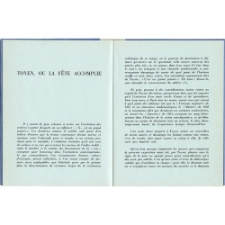 texte "Toyen, ou la fête accomplie" d'Edouard Jaguer pour la galerie Raymond Cordier,  1962