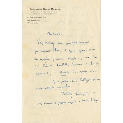 Henri Mondor, Joseph Van Melle, correspondance, 1958