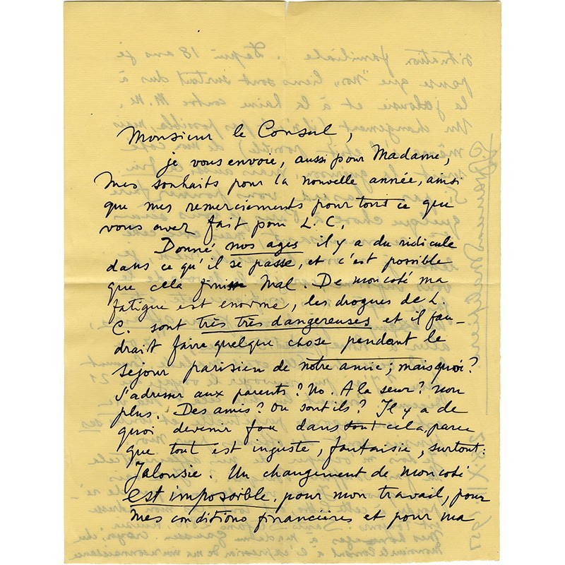 lettre de Gian Francesco Malipiero – compositeur et musicologue italien – à Gérard Gaussen, consul à Venise, en décembre 1957