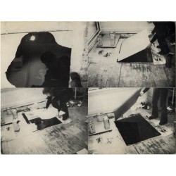 carton d'invitation au vernissage de l'exposition de Dorothea Rockburne à la Galerie Ileana Sonnabend, à Paris, le 16 avril 1971