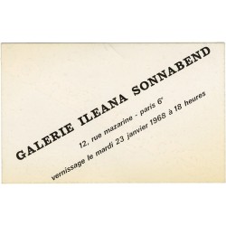 carton d'invitation au vernissage de Englund à la Galerie Ileana Sonnabend, à Paris, le mardi 23 janvier 1968