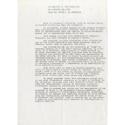 Tract de Maurice Lemaître "Je demande la réintégration de Maurice Lemaître dans son poste à la Sorbonne" ca 1978