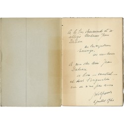 dédicace de Georges Wolfromm à Jean Dalsace de son recueil de maximes "Court-circuit"