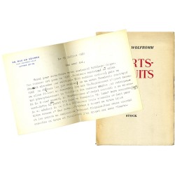 courrier manuscrit de Georges Wolfrmm au sujet de son livre "Courts-circuit" en 1960